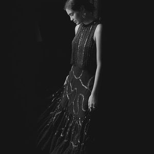 Anthropologie beaded detail two piece dress